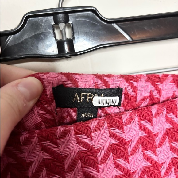 AFRM Melody micro Mini Skirt Size M Pink and Red, Lined slit tweed - Picture 9 of 11
